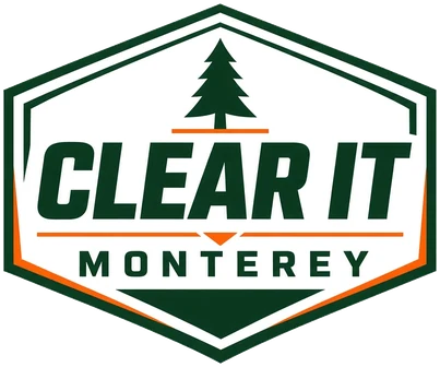 Clear It Monterey logo: hexagon badge with a pine tree